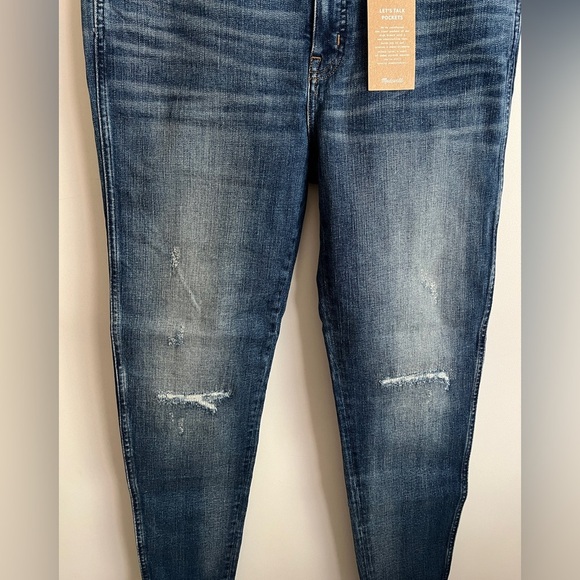 Madewell 9” High Rise  Skinny Jeans in York Wash: Rip and Repair Edition NWT - Picture 8 of 13